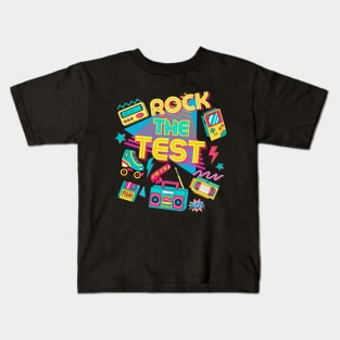 Rock The Test Vintage Retro Back To 90's Testing Day Teacher Kids T-Shirt